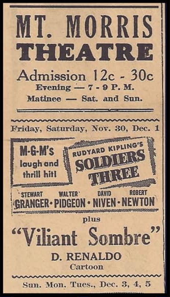 Mt. Morris Theatre - Old Poster (newer photo)